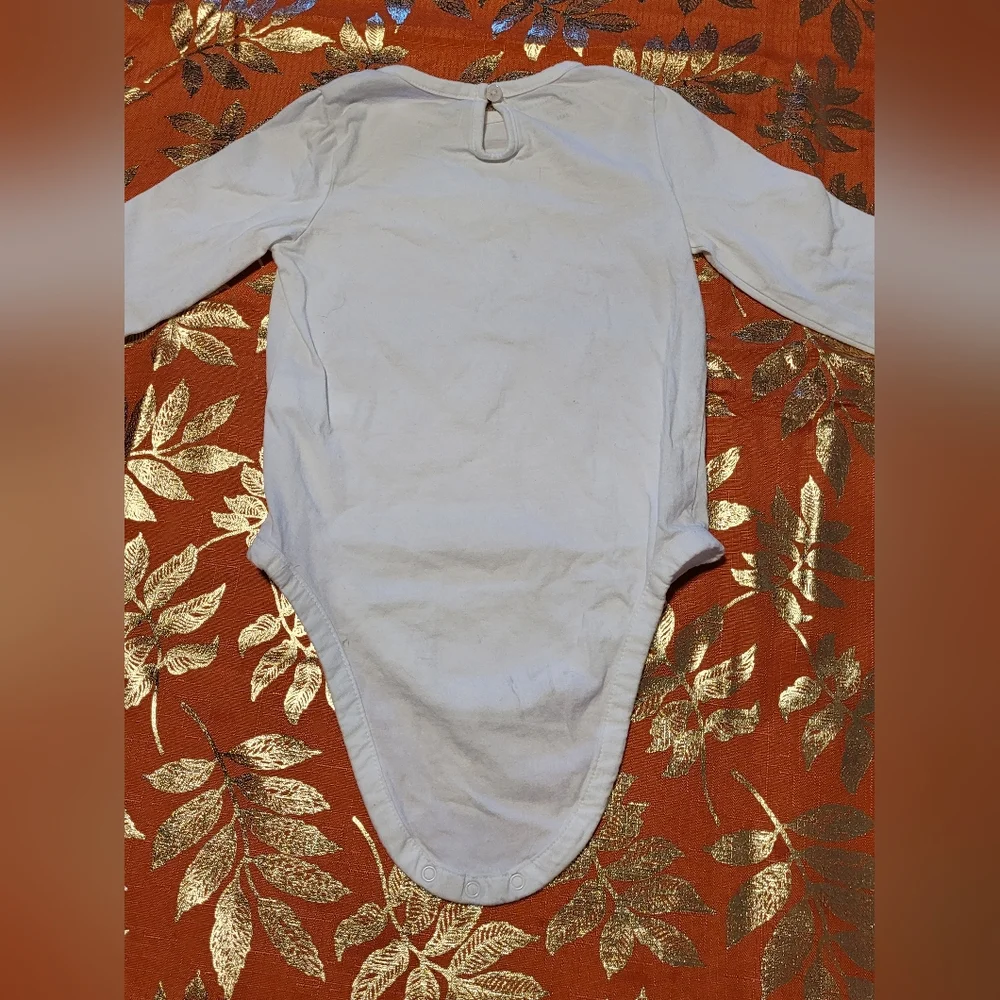 Vintage Tommy Hilfiger 100% Cotton White Embroidered Onsie Size 24 Months